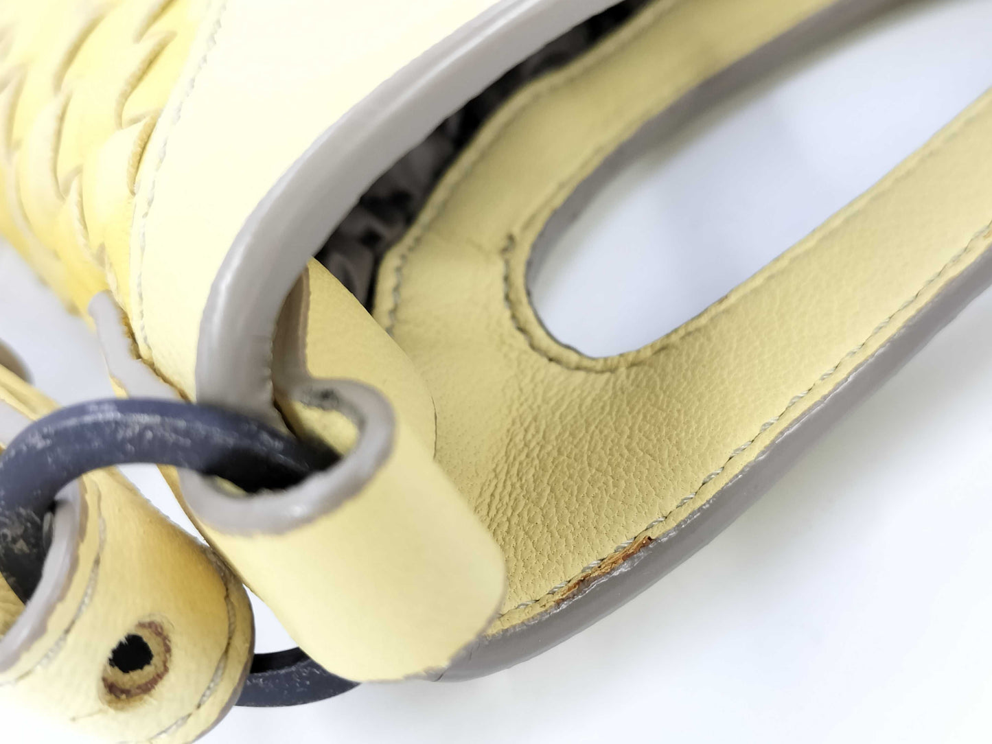 Falorni Leather Yellow Shoulder Bag