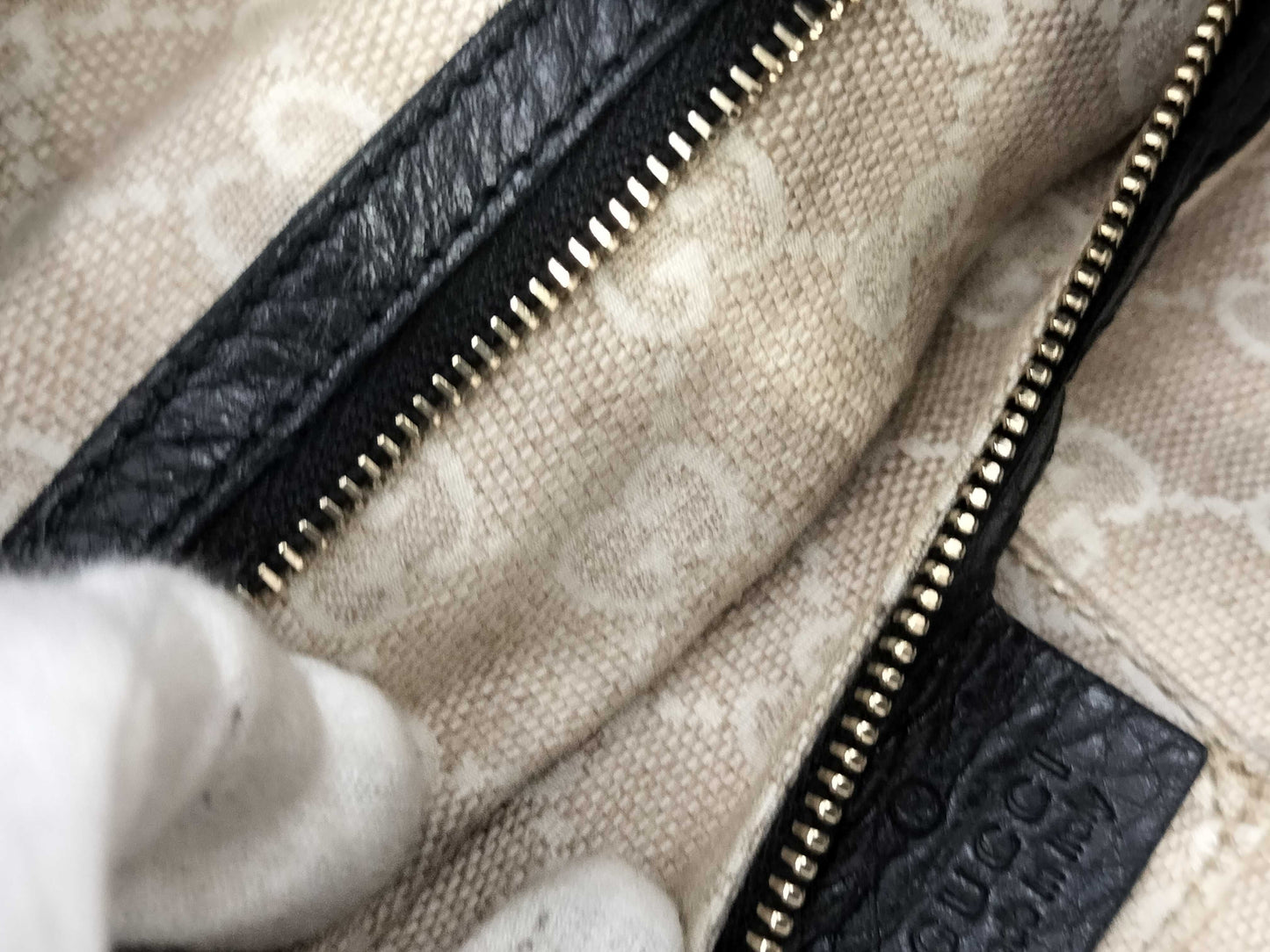 GUCCI Bamboo Leather 2-Way Bag Black 282315 Bag