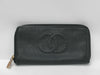 CHANEL Caviar Leather Long Wallet Black Wallet