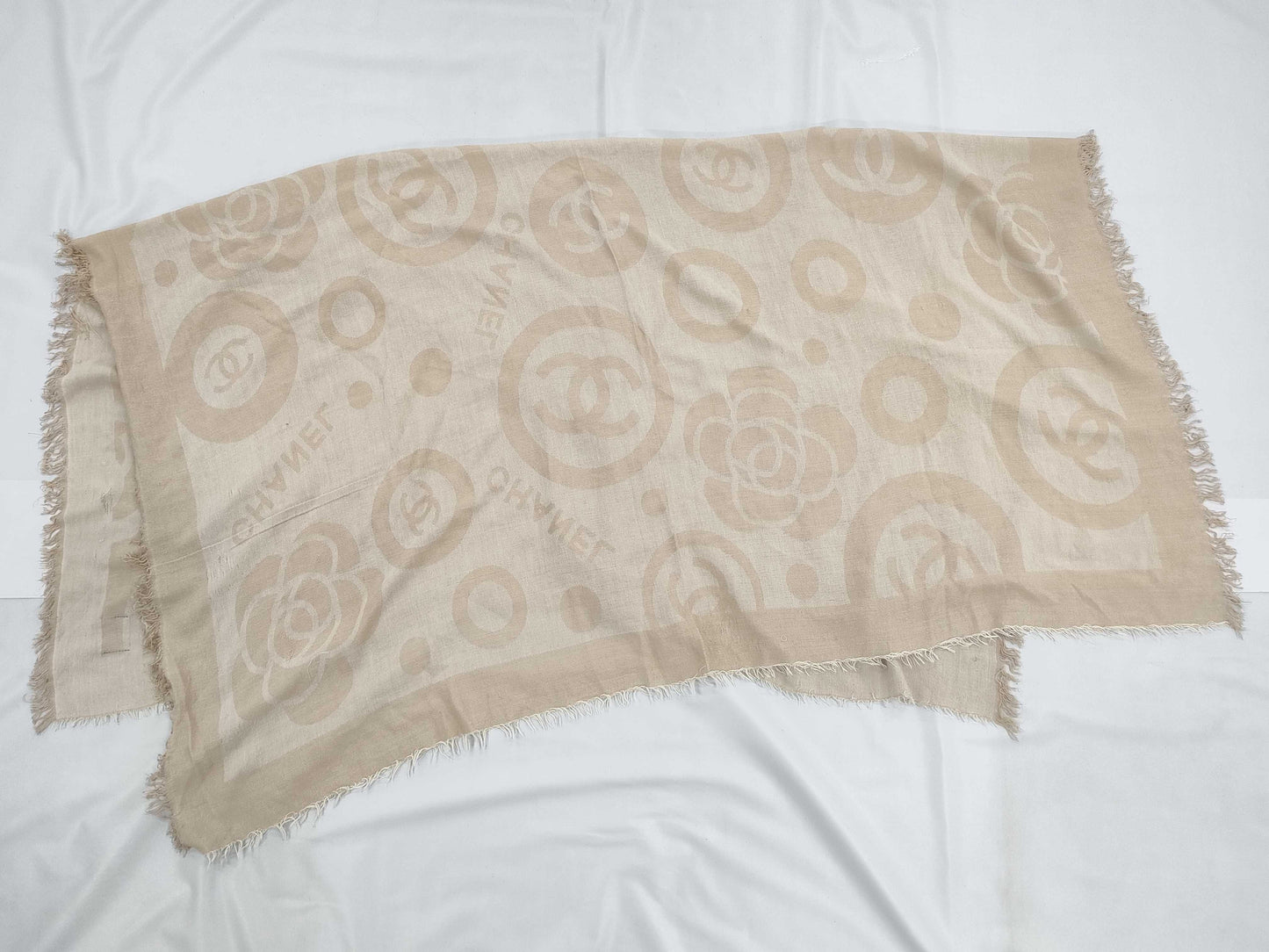 CHANEL Large Stole with Tag Scarf