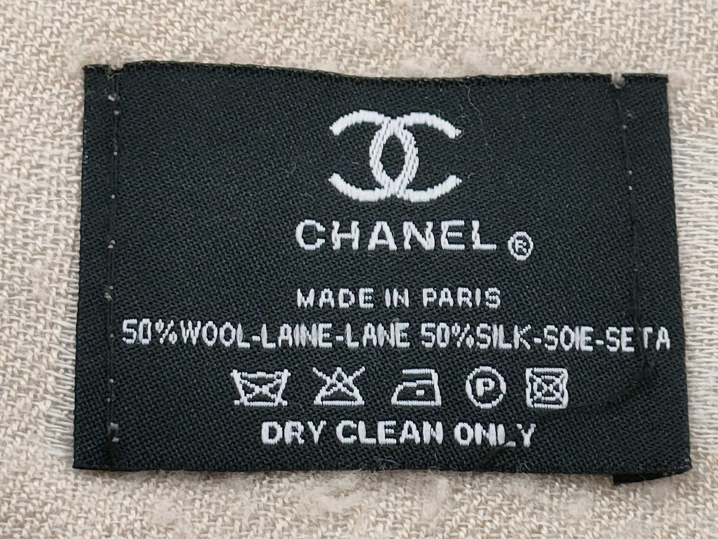 CHANEL Large Stole with Tag Scarf