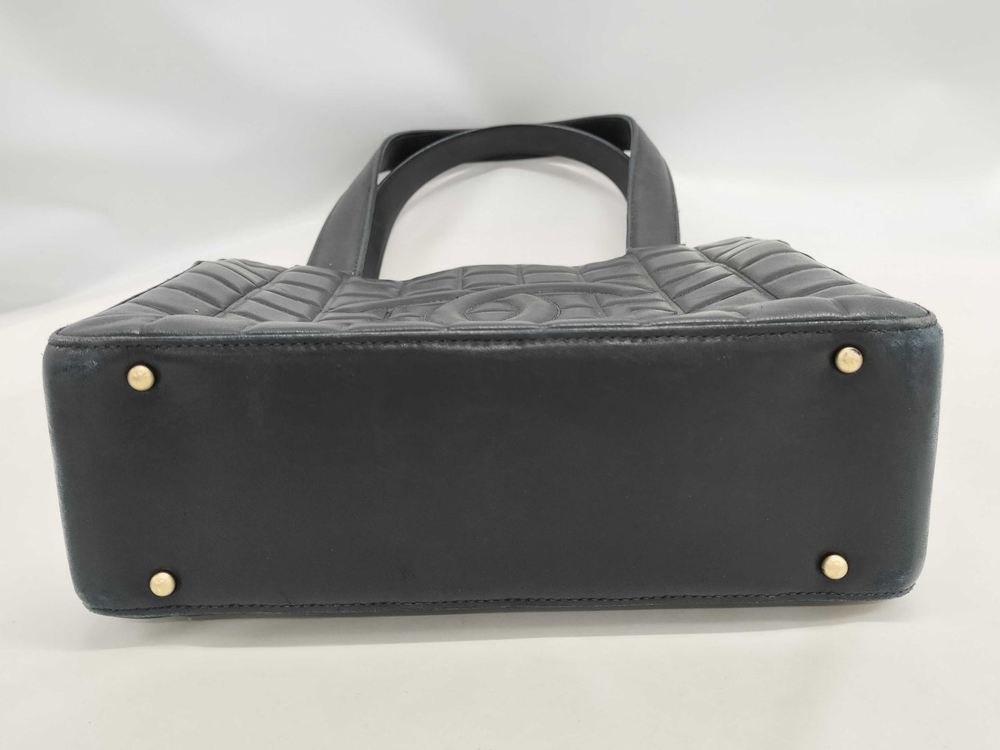 CHANEL Chocolate Bar Handbag with Coco Mark, Black Tote Bag