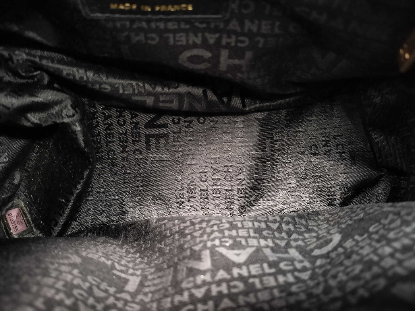 CHANEL Chocolate Bar Handbag with Coco Mark, Black Tote Bag
