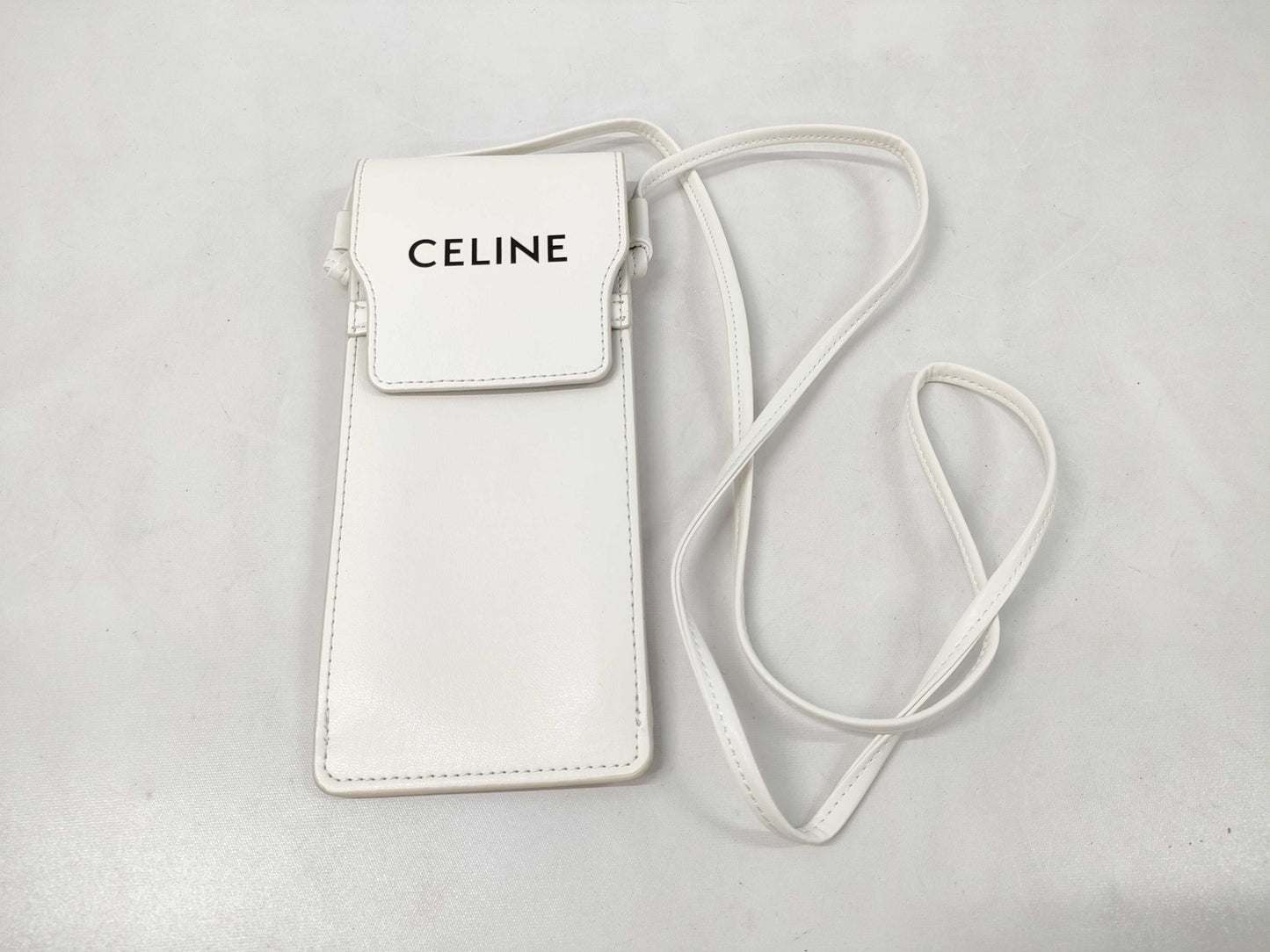 CELINE CE Logo Shoulder Bag White