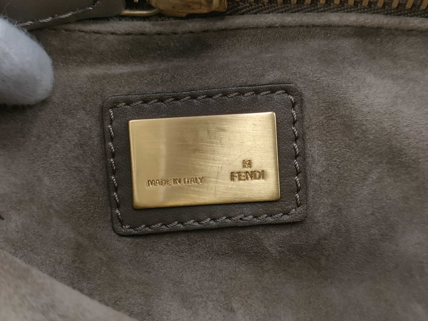 FENDI F Peekaboo 2-way Handbag Khaki Shoulder Bag