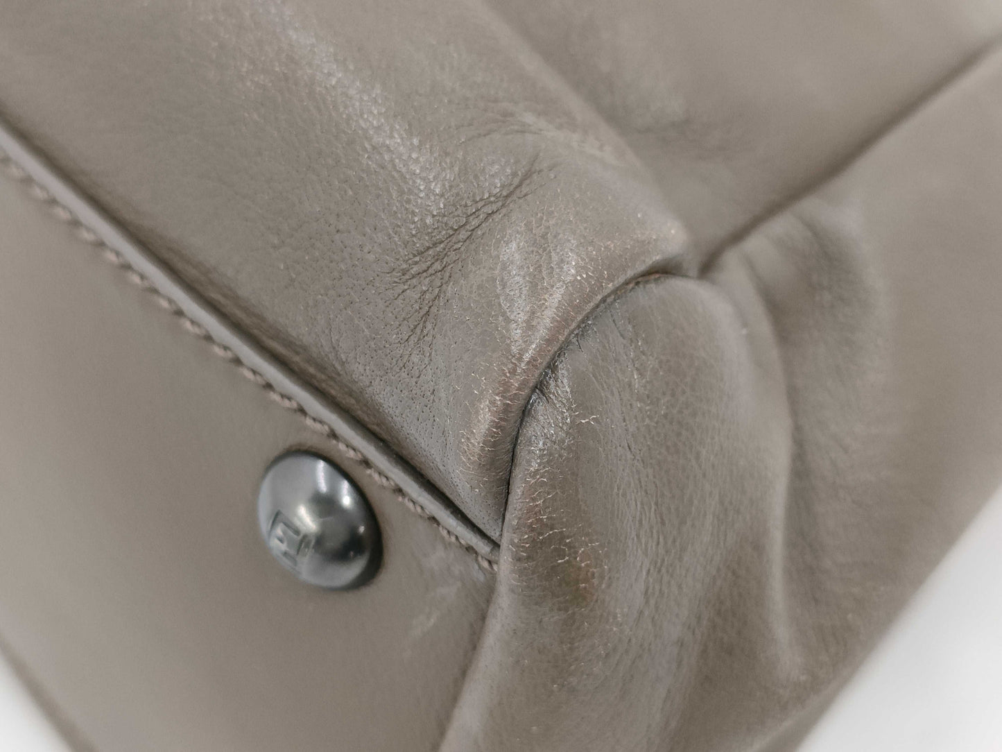FENDI F Peekaboo 2-way Handbag Khaki Shoulder Bag