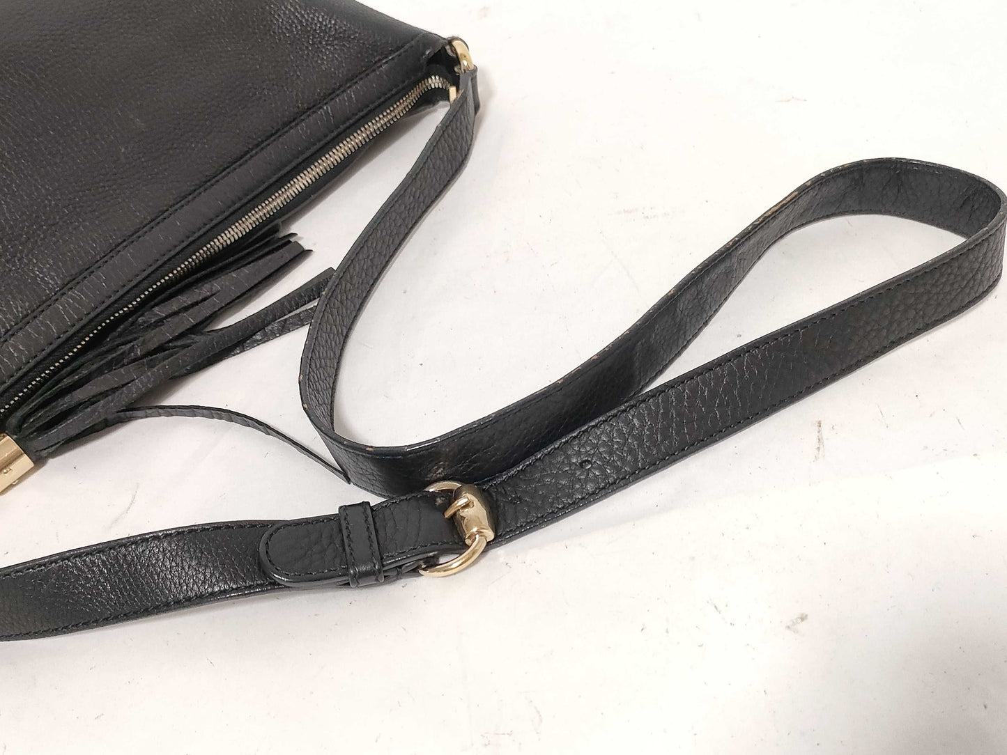 GUCCI Soho Handbag, Leather, Black, 308361, Shoulder Bag