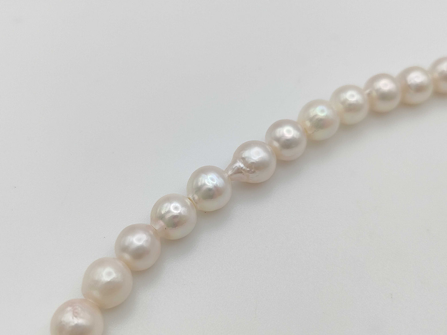 Semi-Round Pearl, Diameter 7.0mm-7.3mm, Sterling Silver, 48.1g, Necklace