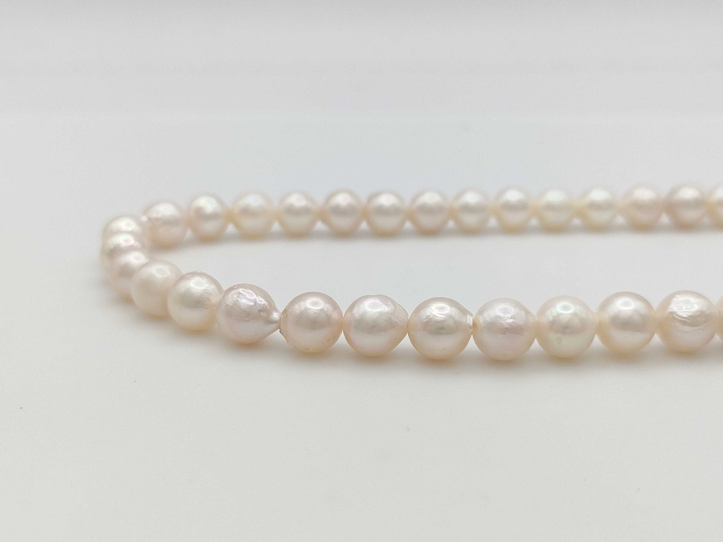 Semi-Round Pearl, Diameter 7.0mm-7.3mm, Sterling Silver, 48.1g, Necklace