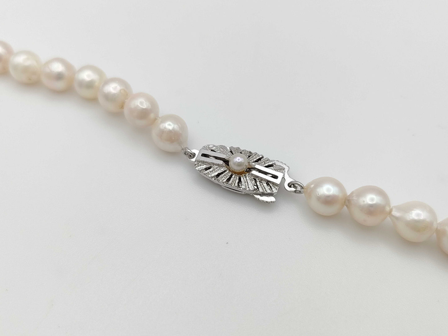 Semi-Round Pearl, Diameter 7.0mm-7.3mm, Sterling Silver, 48.1g, Necklace