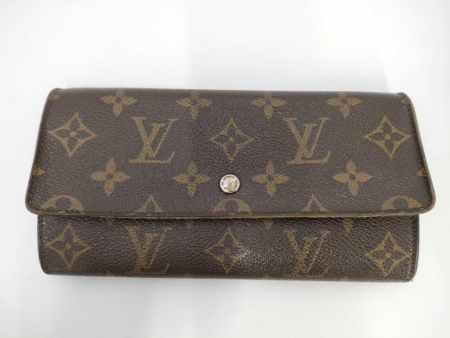 LOUIS VUITTON LV Monogram Pochette Porte Monnaie Credit Zippered Bi-fold Long Wallet