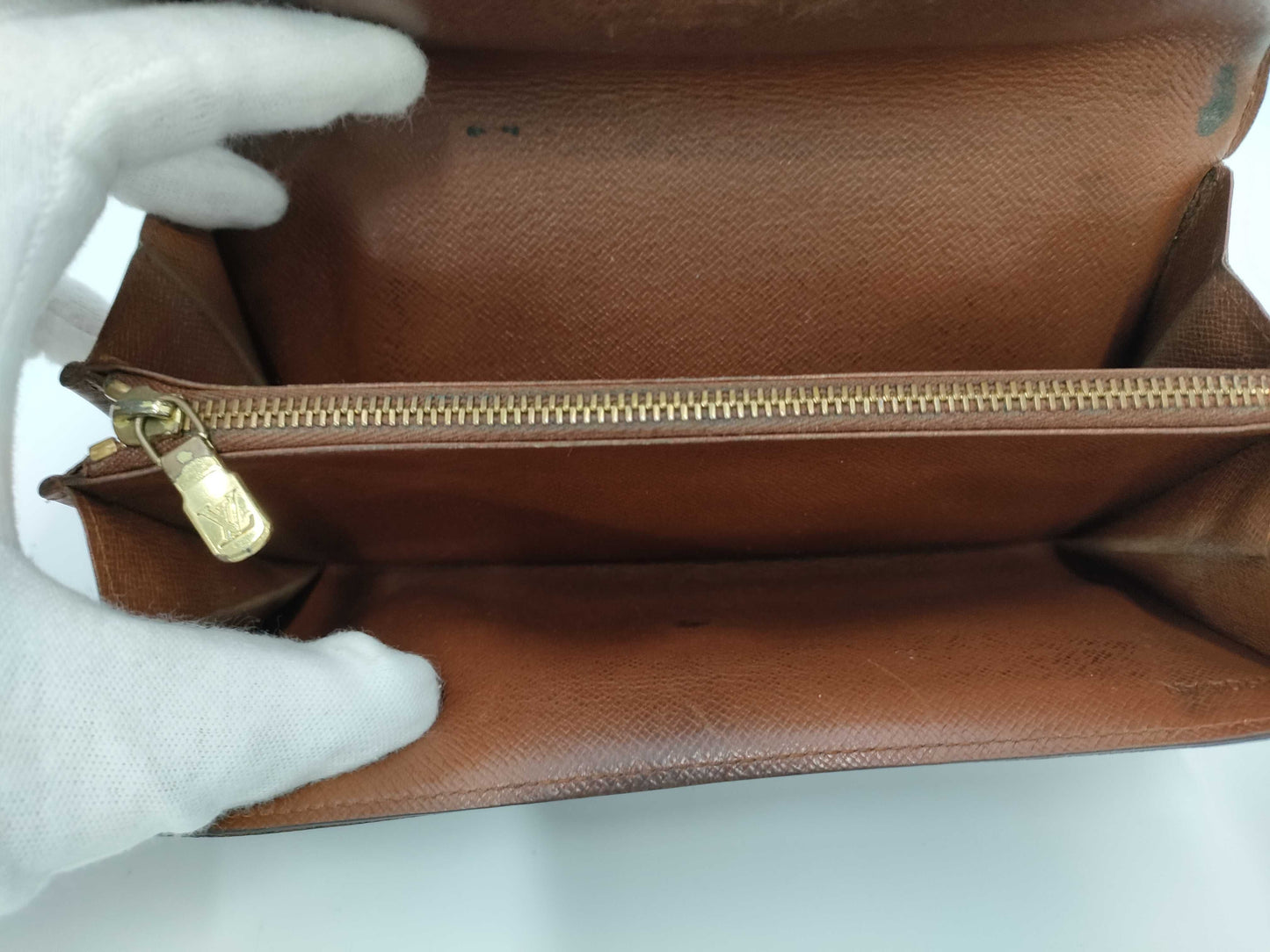 LOUIS VUITTON LV Monogram Pochette Porte Monnaie Credit Zippered Bi-fold Long Wallet