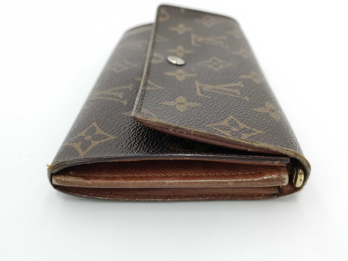 LOUIS VUITTON LV Monogram Pochette Porte Monnaie Credit Zippered Bi-fold Long Wallet