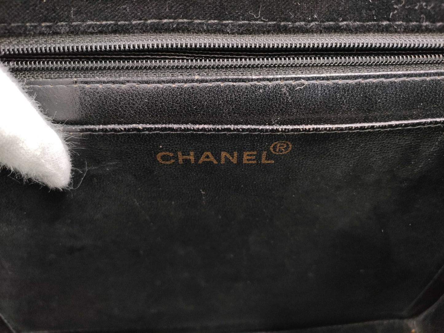 CHANEL Matelasse Velour Black Shoulder Bag with Black Hardware