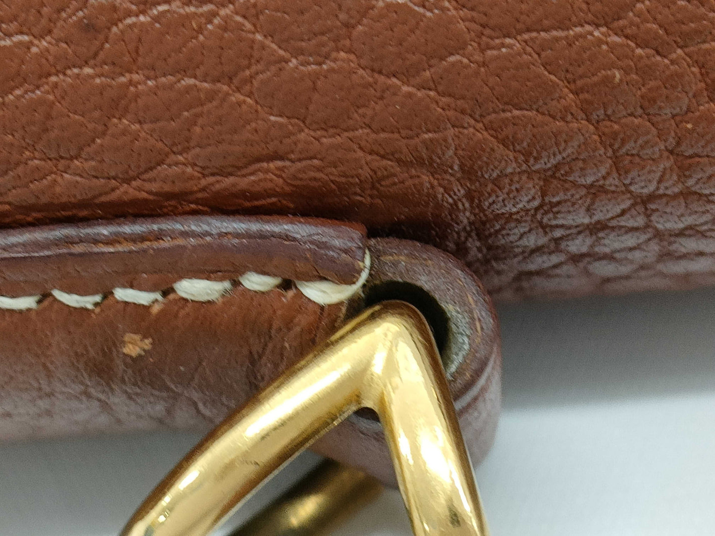 HERMES Kelly 35 Brown □D Gold Hardware Handbag