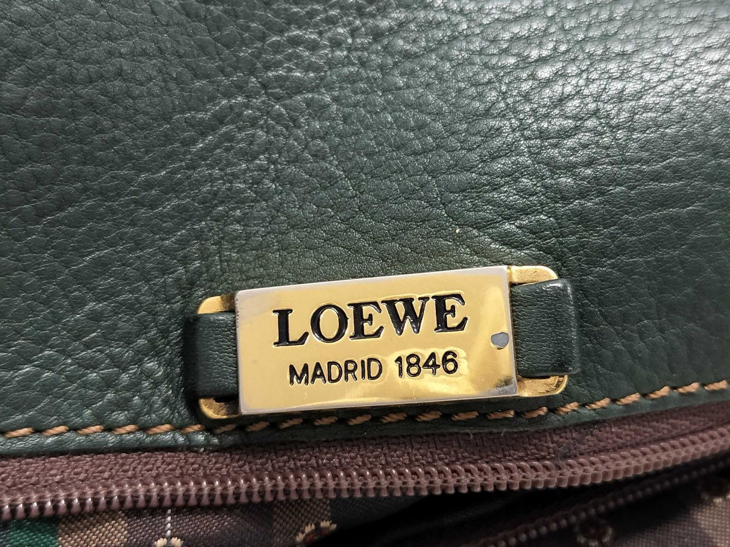 LOEWE Green Anagram Shoulder Bag
