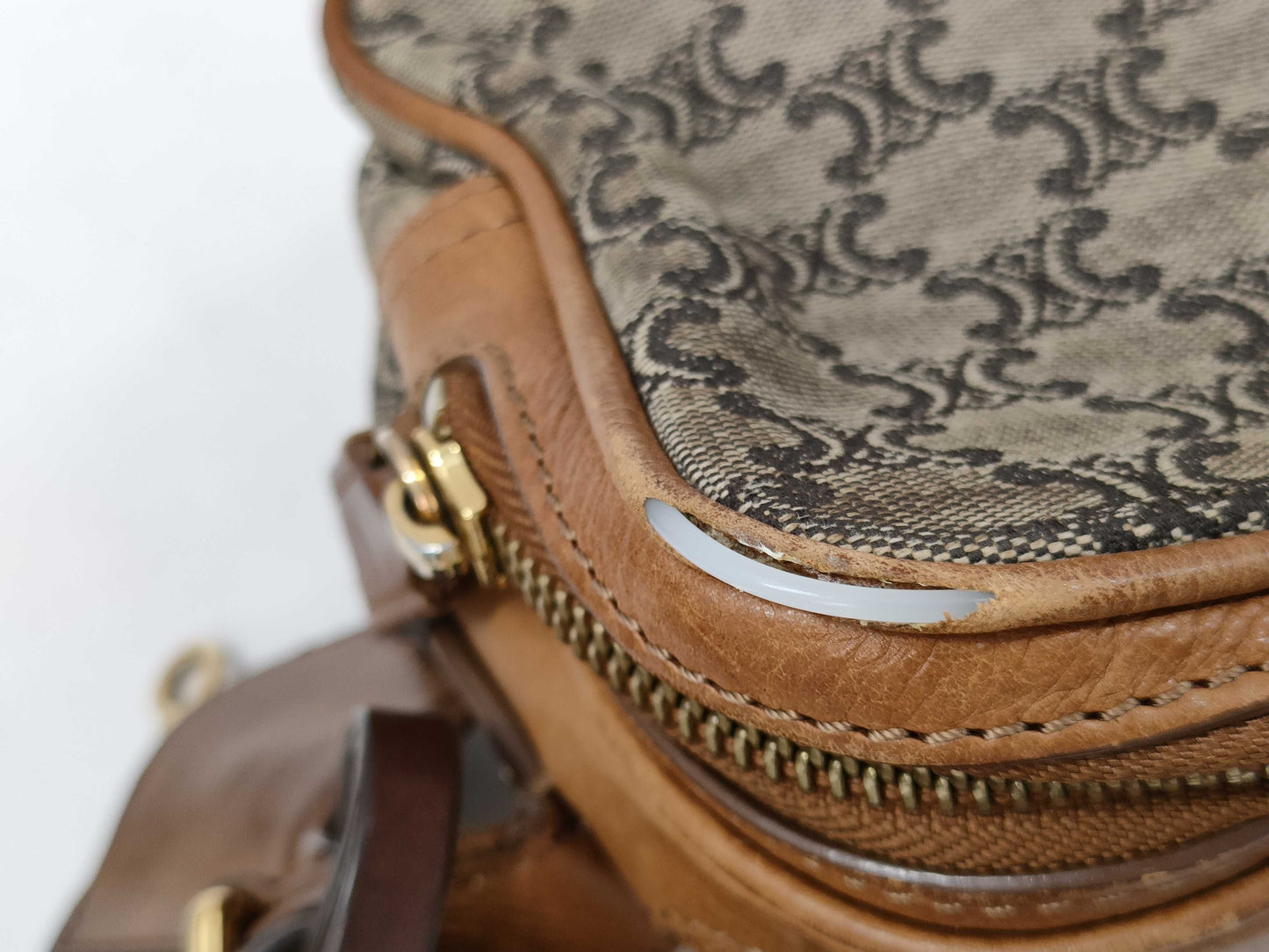 CELINE Camel Macadam Shoulder Bag Camera Bag Shoulder Bag
