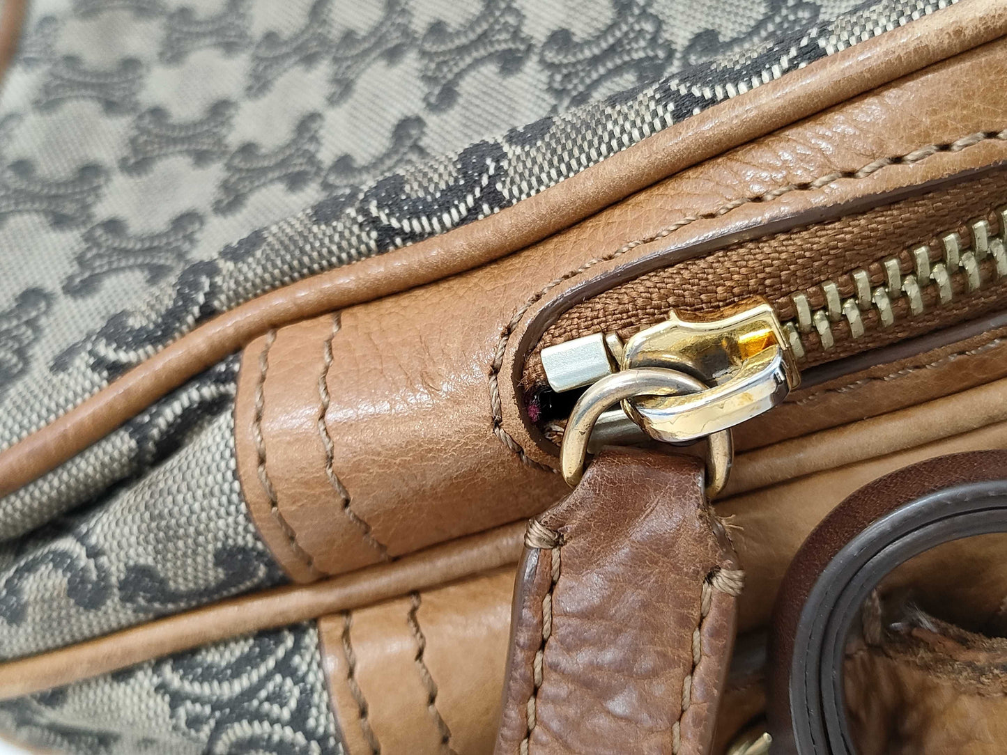 CELINE Camel Macadam Shoulder Bag Camera Bag Shoulder Bag