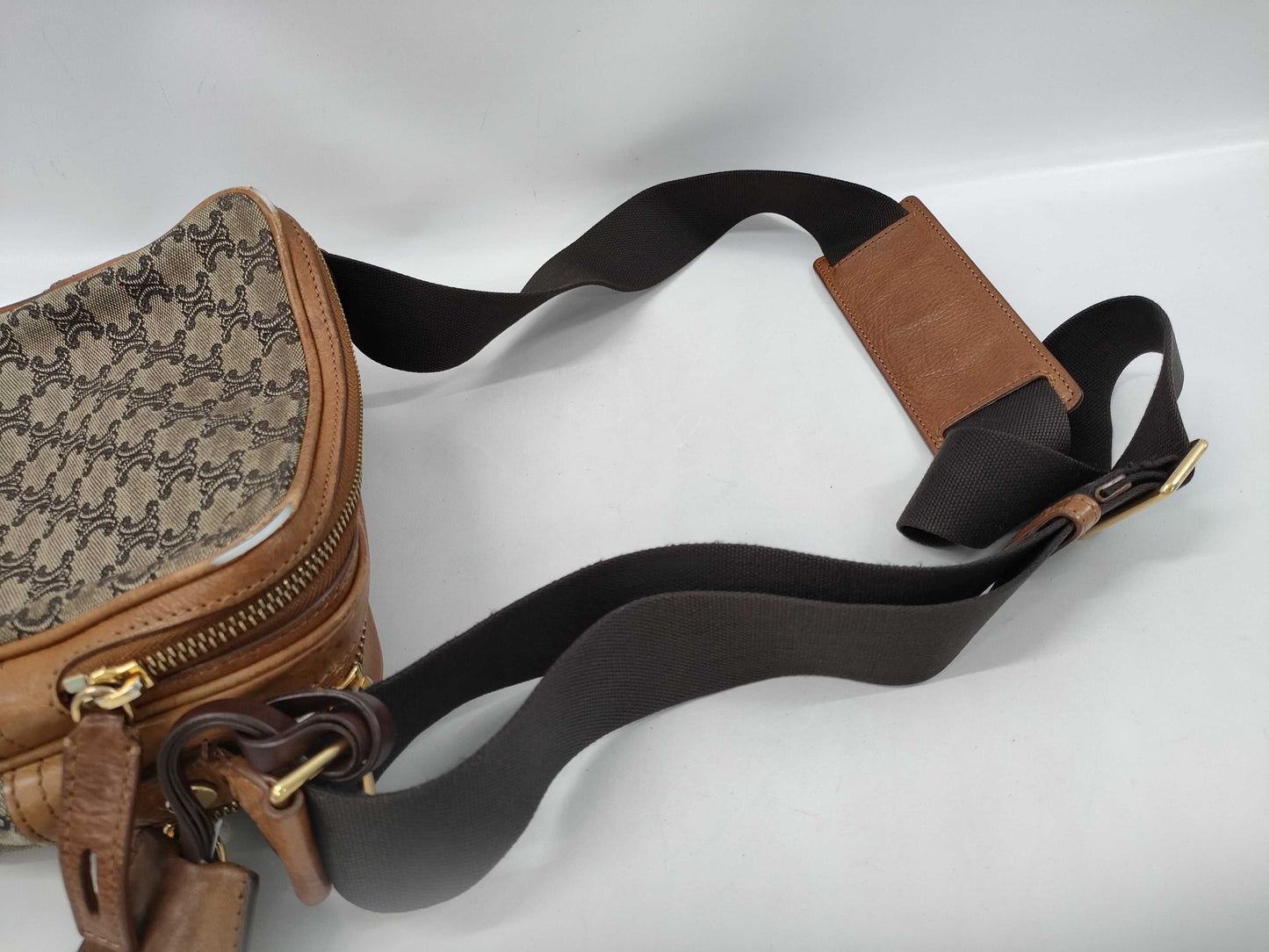 CELINE Camel Macadam Shoulder Bag Camera Bag Shoulder Bag