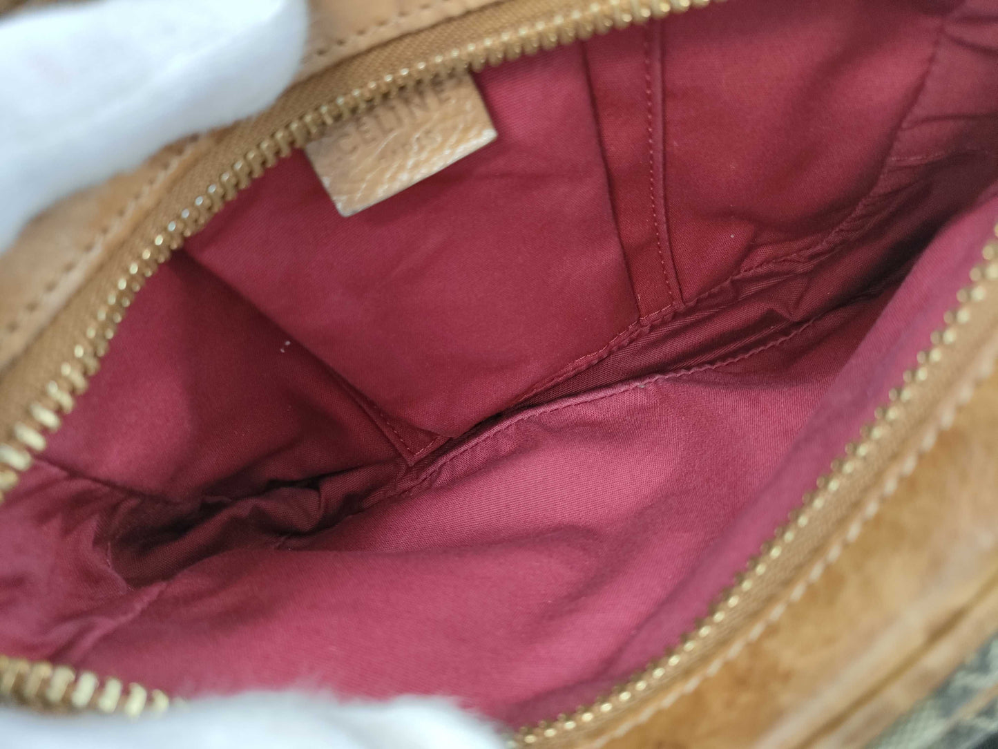 CELINE Camel Macadam Shoulder Bag Camera Bag Shoulder Bag