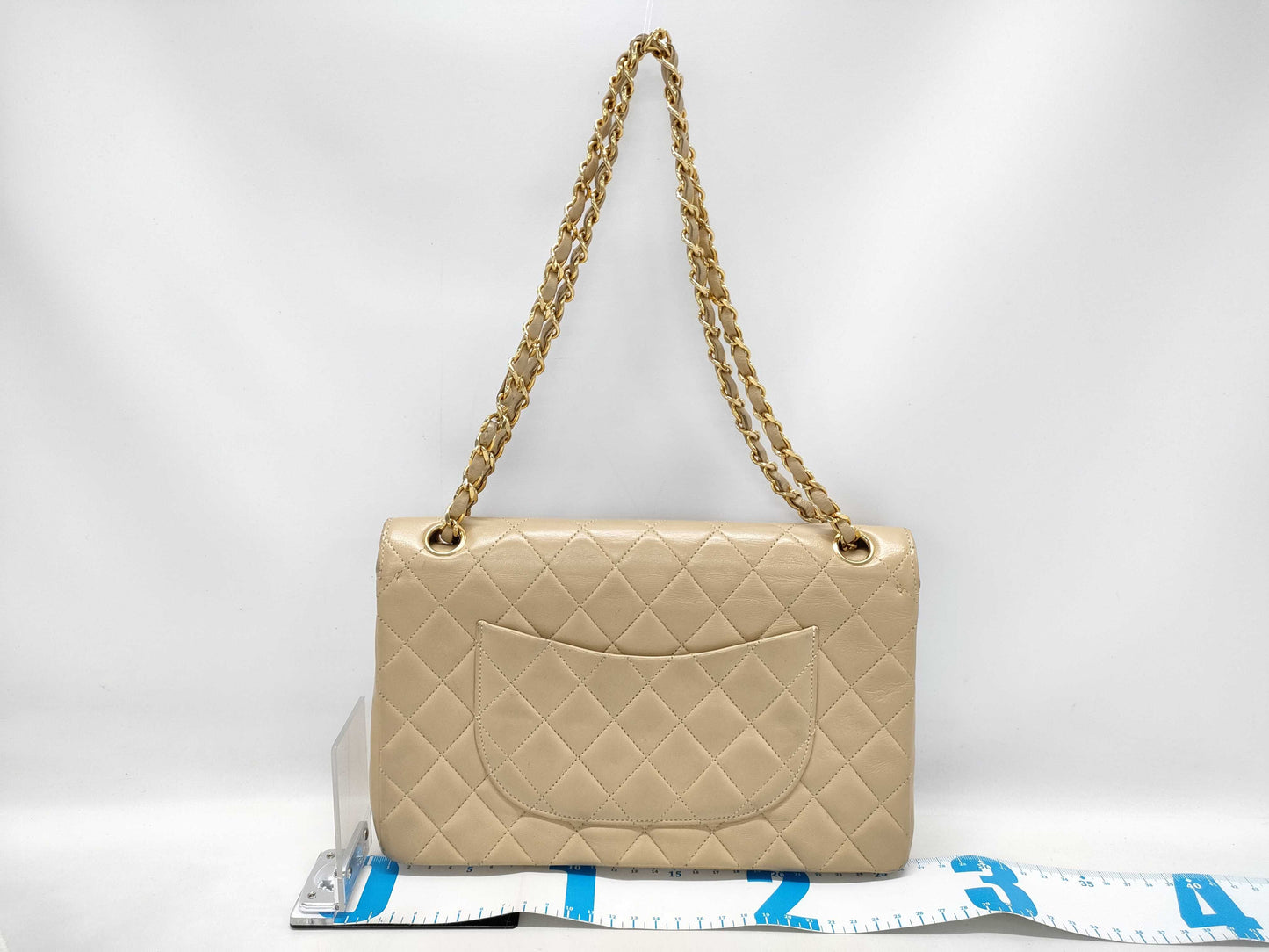 CHANEL Matelasse Matelasse 26 Double Flap Beige Shoulder Bag