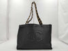 CHANEL CHANEL Leather Chain Shoulder Tote Bag with Large Coco Mark