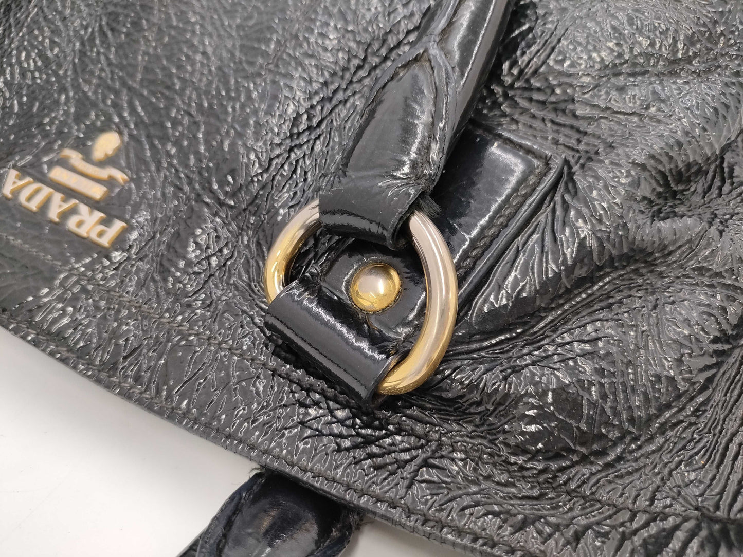 PRADA PRADA Patent Leather Hand Shoulder Tote Bag 2WAY Bag
