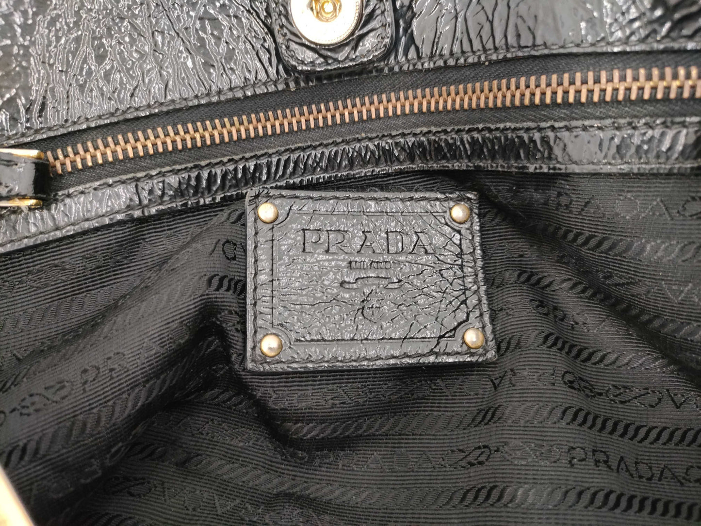 PRADA PRADA Patent Leather Hand Shoulder Tote Bag 2WAY Bag