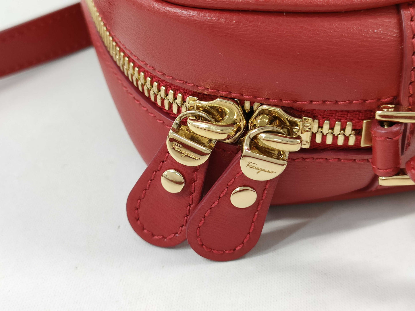 Salvatore Ferragamo Gancini Mini Shoulder Bag in Red