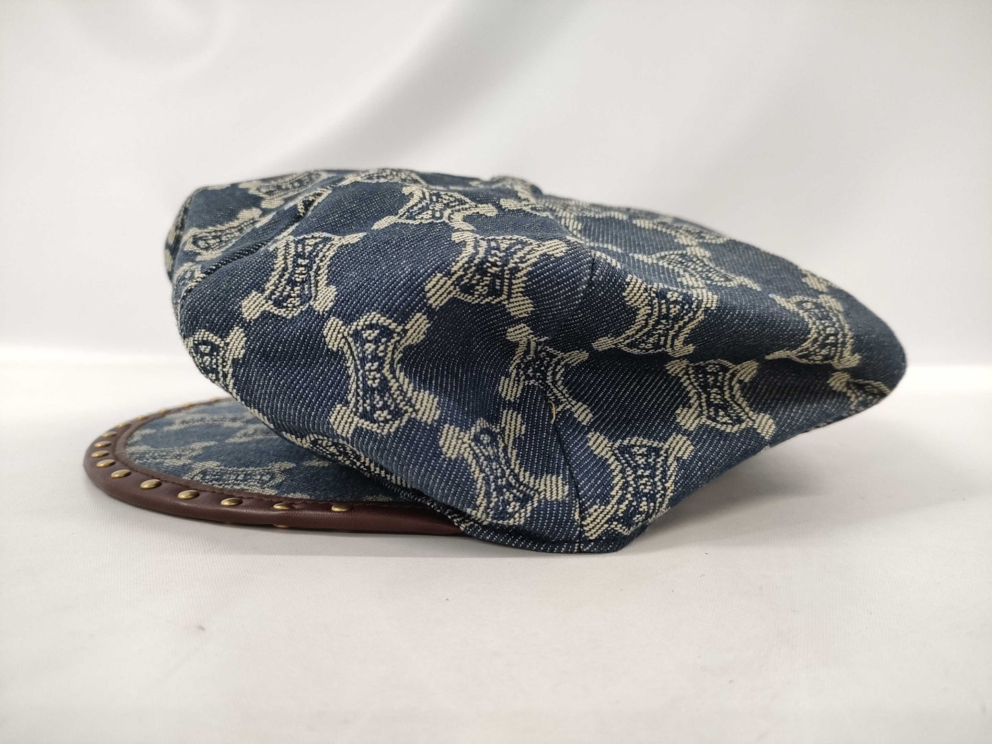 CELINE Paris Macadam Newsboy Cap, Navy, Size M, Other Accessories