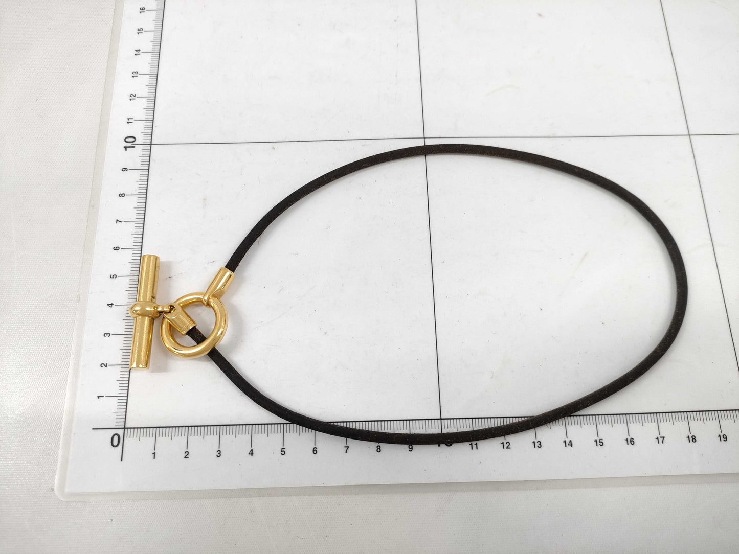 HERMES Grennan Choker Dark Brown GP Necklace