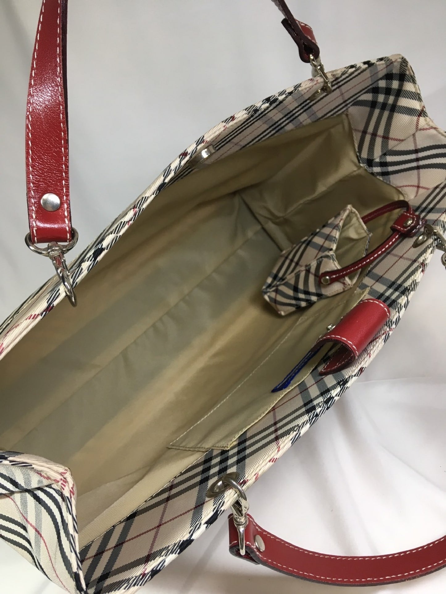 BURBERRY Nova Check Handbag with Pouch