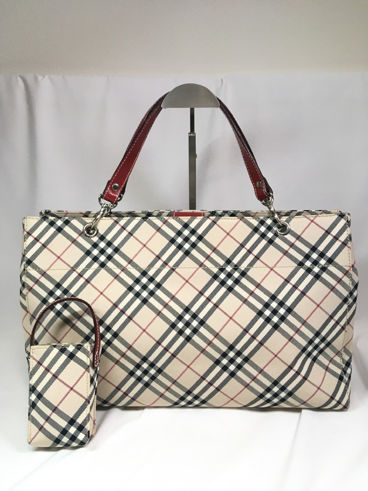 BURBERRY Nova Check Handbag with Pouch