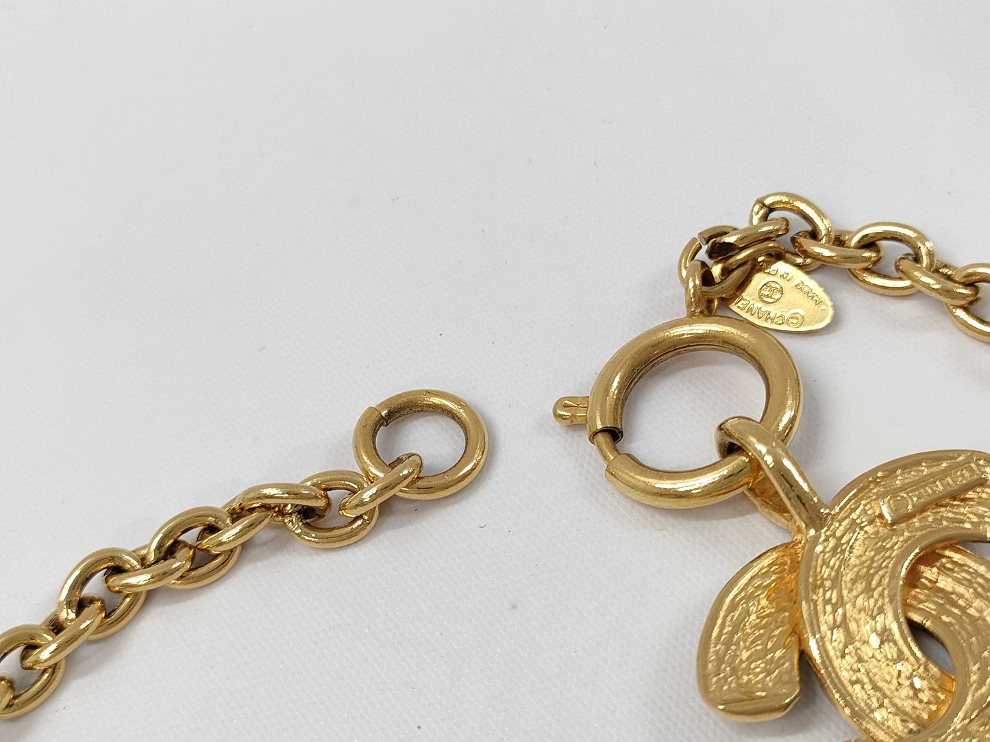 CHANEL CHANEL Coco Mark Matelasse Gold Necklace