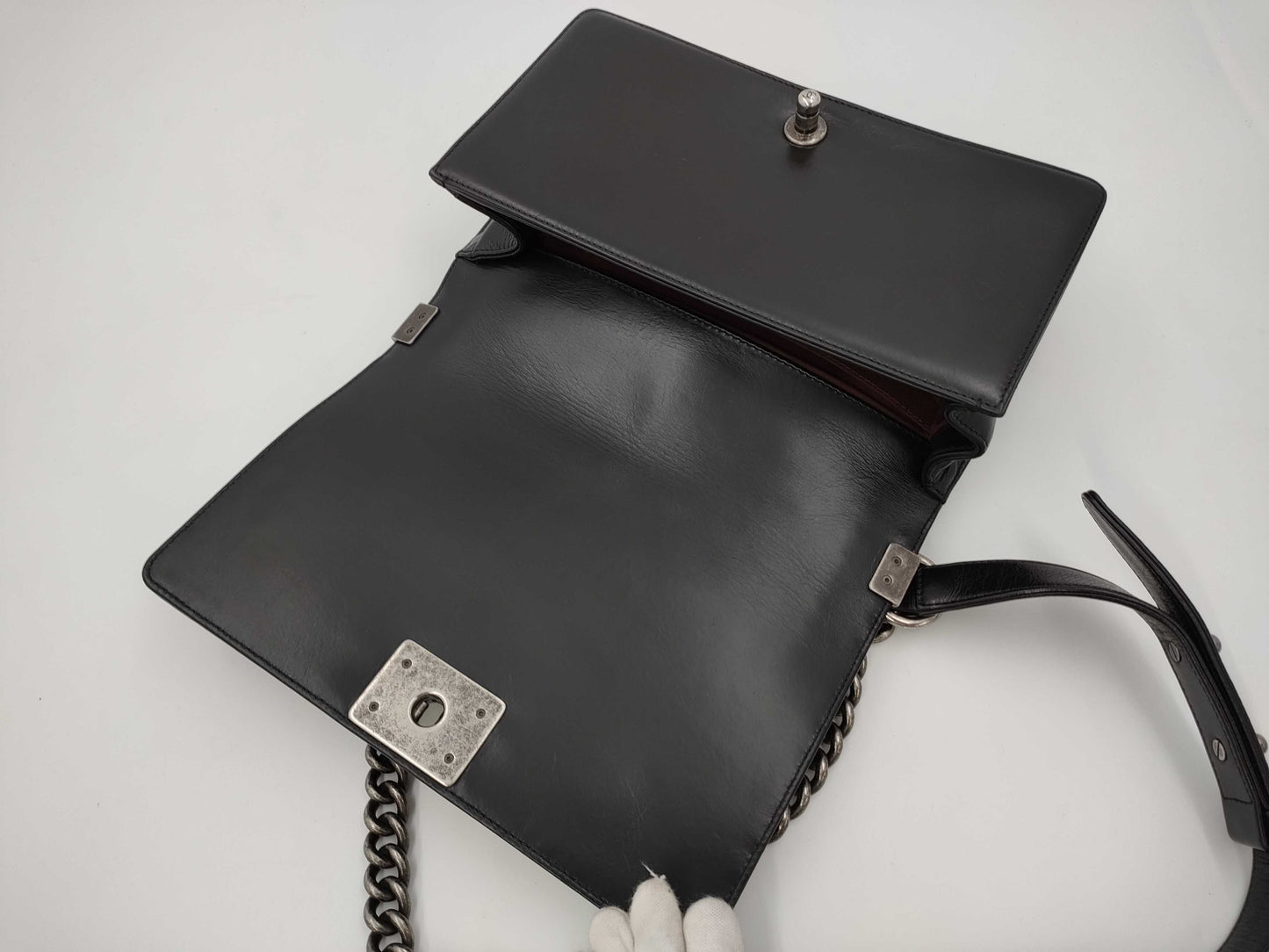 CHANEL Boy Chanel Matelasse Chain Shoulder Bag, Black, 20 Series