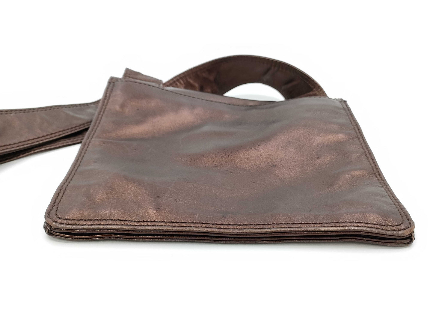 CHANEL Leather Shoulder Bag, Metallic Brown, No. 5, Shoulder Bag