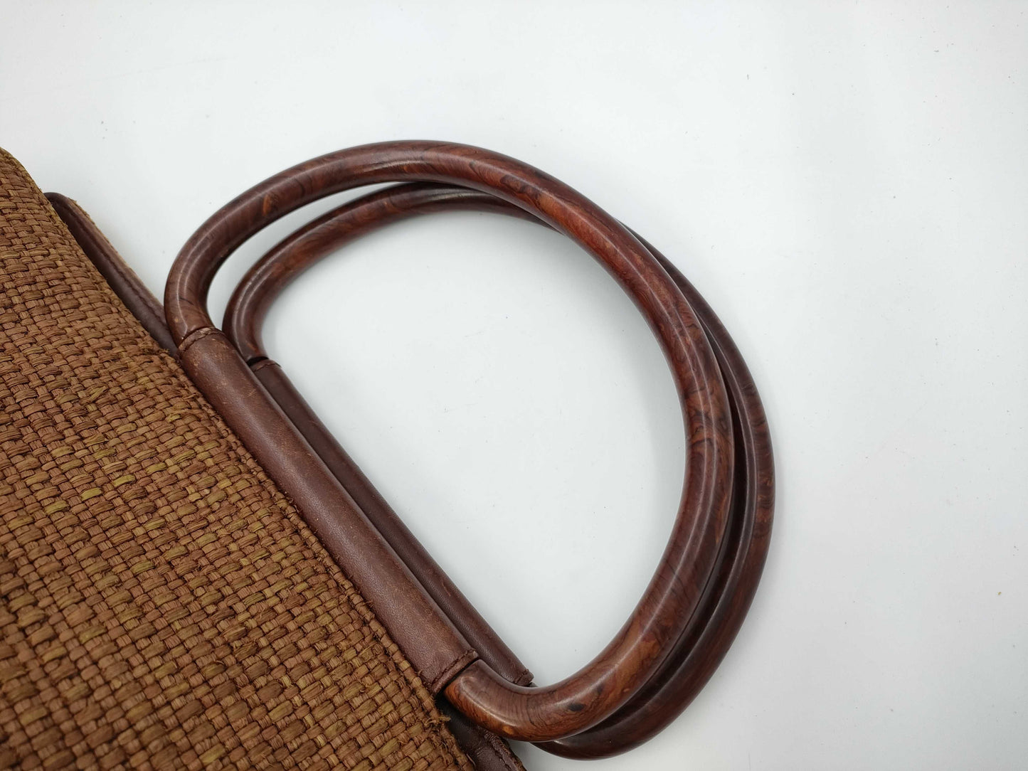CHANEL Wooden Handle Basket Bag Brown No. 6 Tote Bag