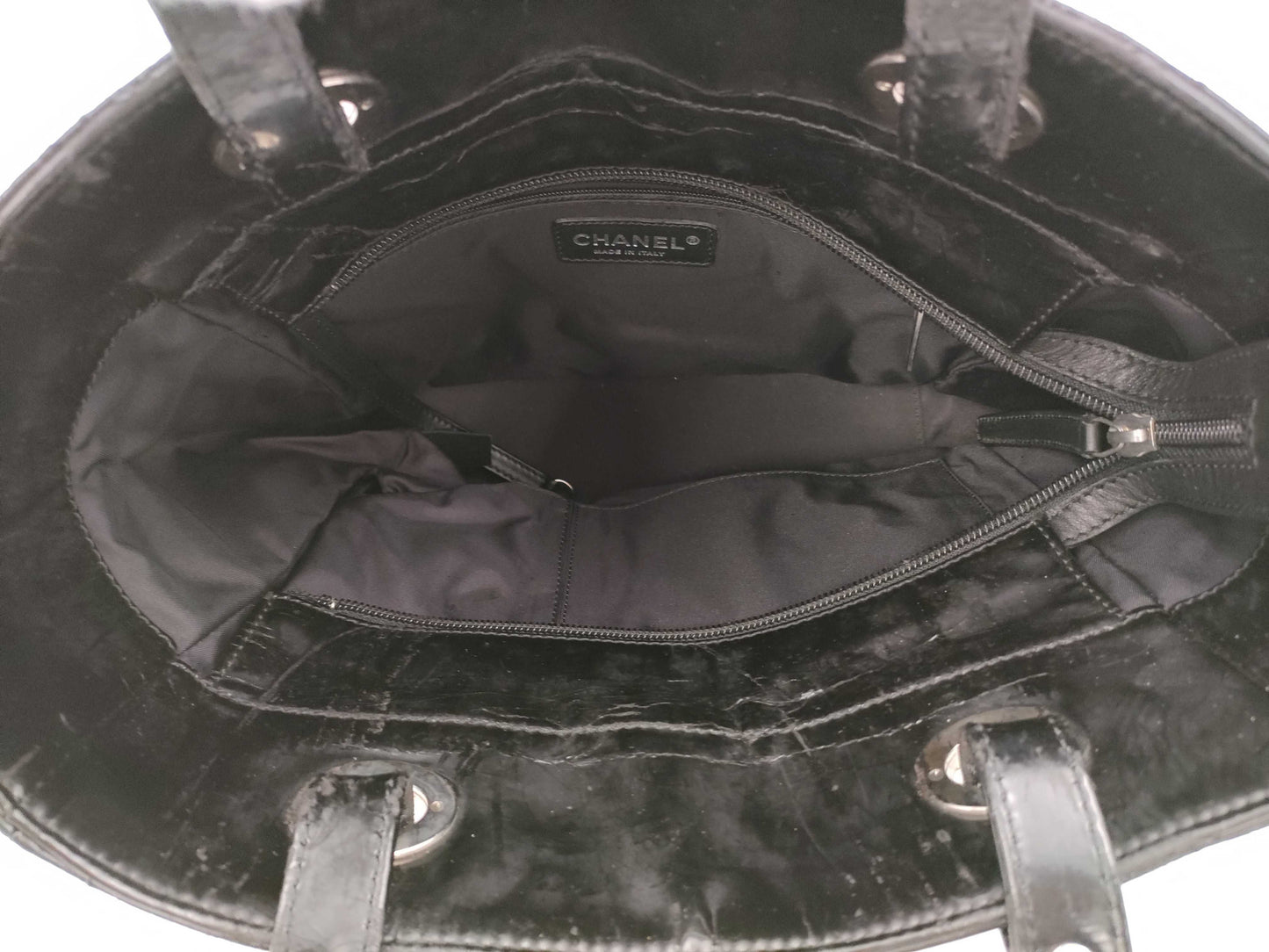 CHANEL Paris-Biarritz Patent No. 13 Black Tote Bag