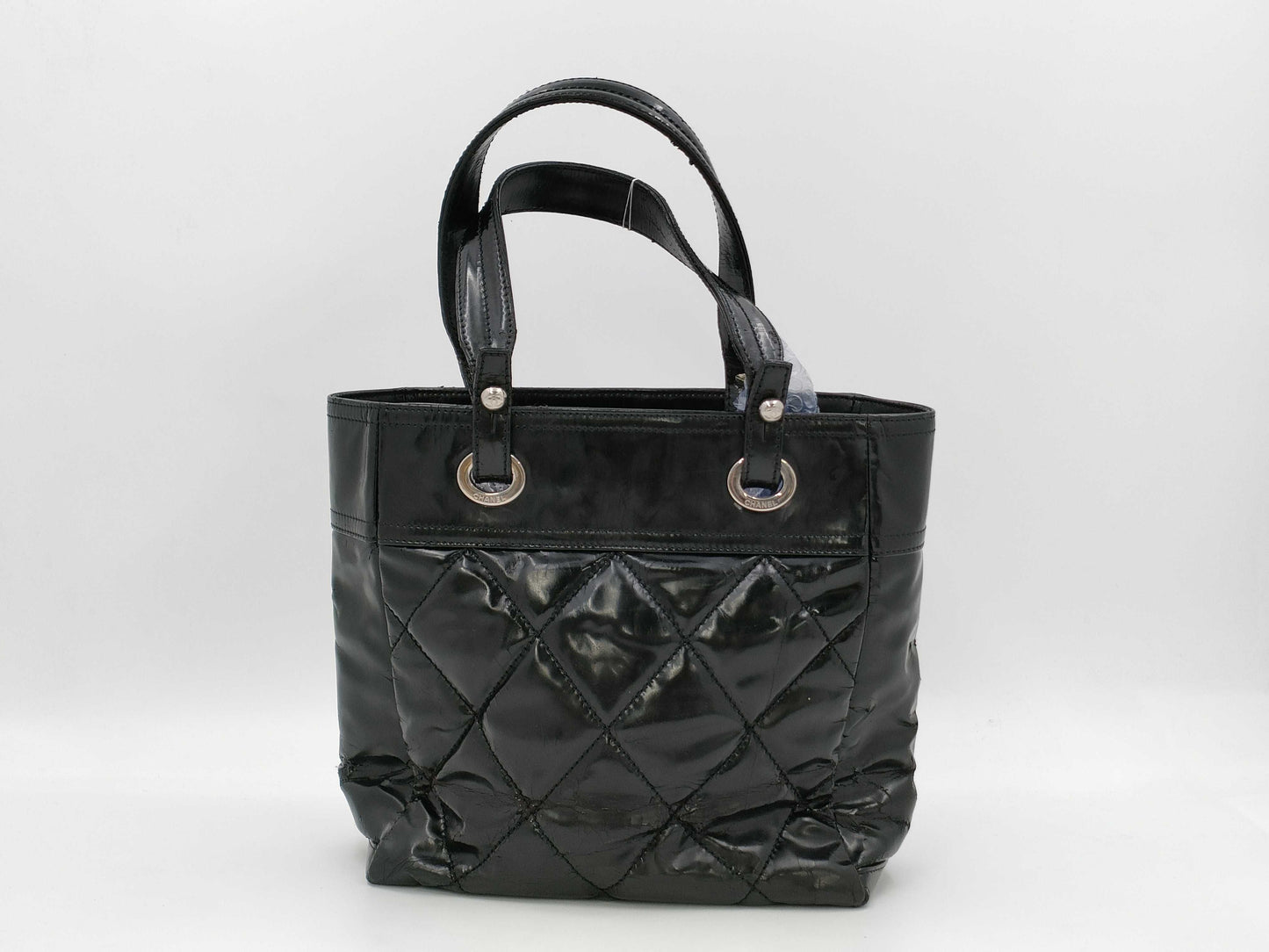 CHANEL Paris-Biarritz Patent No. 13 Black Tote Bag