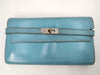HERMES Kelly Wallet □O Blue Jean Wallet
