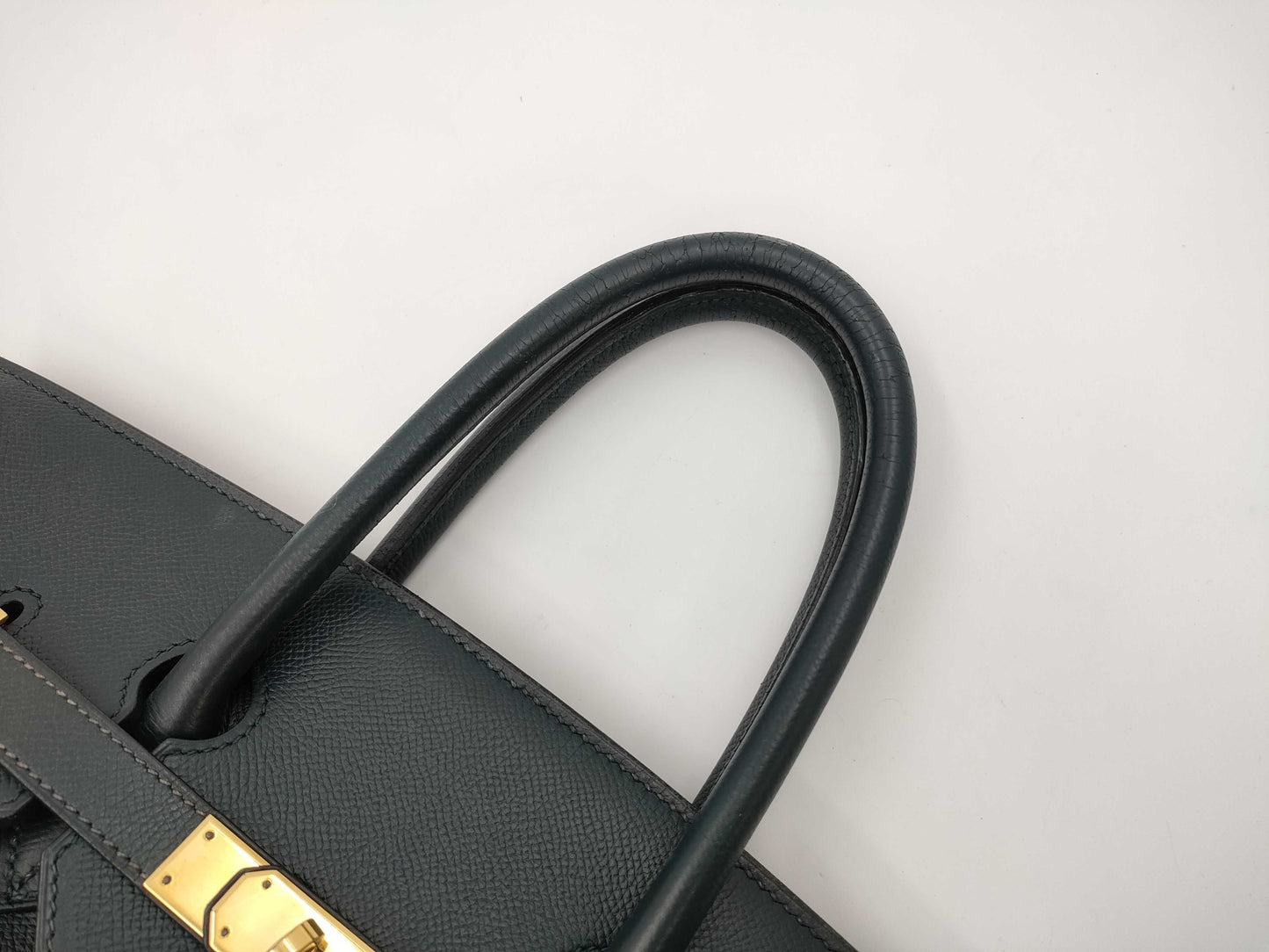 HERMES Birkin 35 Couchvel 〇Z Gold Hardware Navy Handbag
