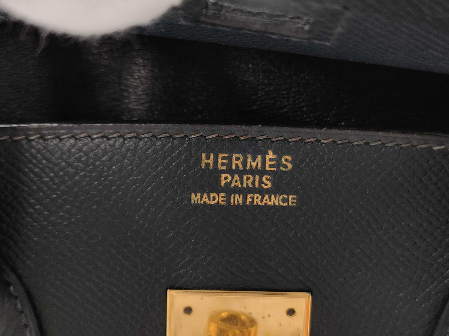 HERMES Birkin 35 Couchvel 〇Z Gold Hardware Navy Handbag