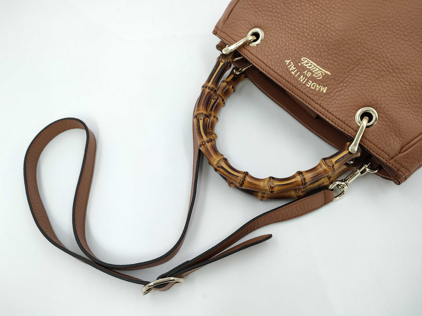 GUCCI Bamboo 2-Way Brown Handbag