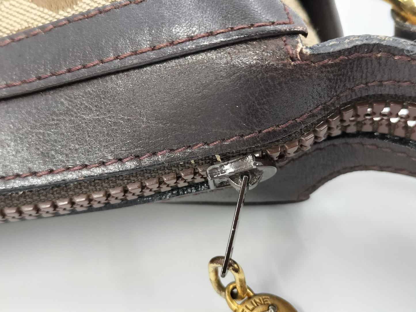 CELINE C Macadam Shoulder Bag
