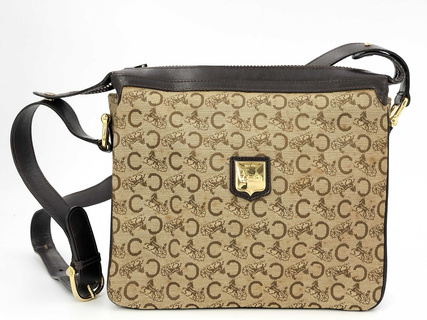 CELINE C Macadam Shoulder Bag