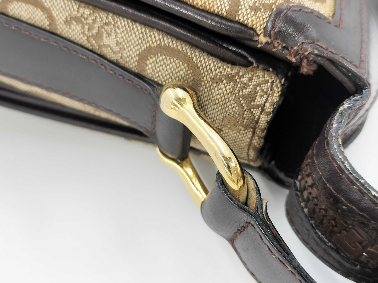 CELINE C Macadam Shoulder Bag