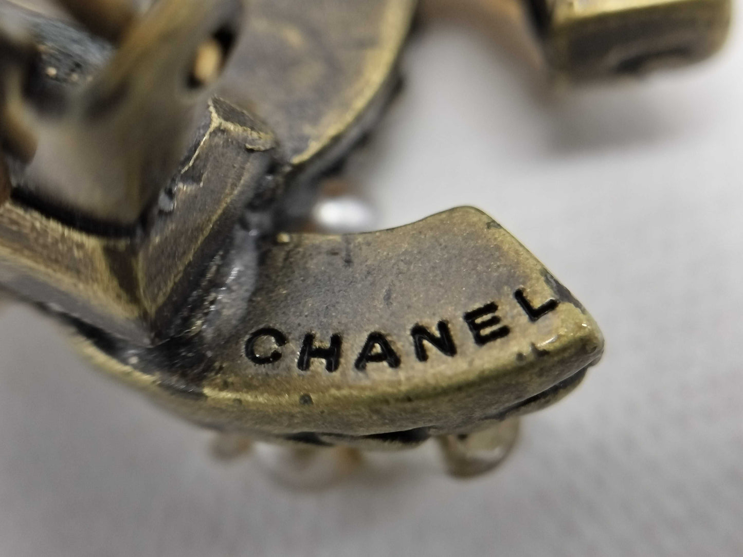 CHANEL Pearl Coco Mark Earrings