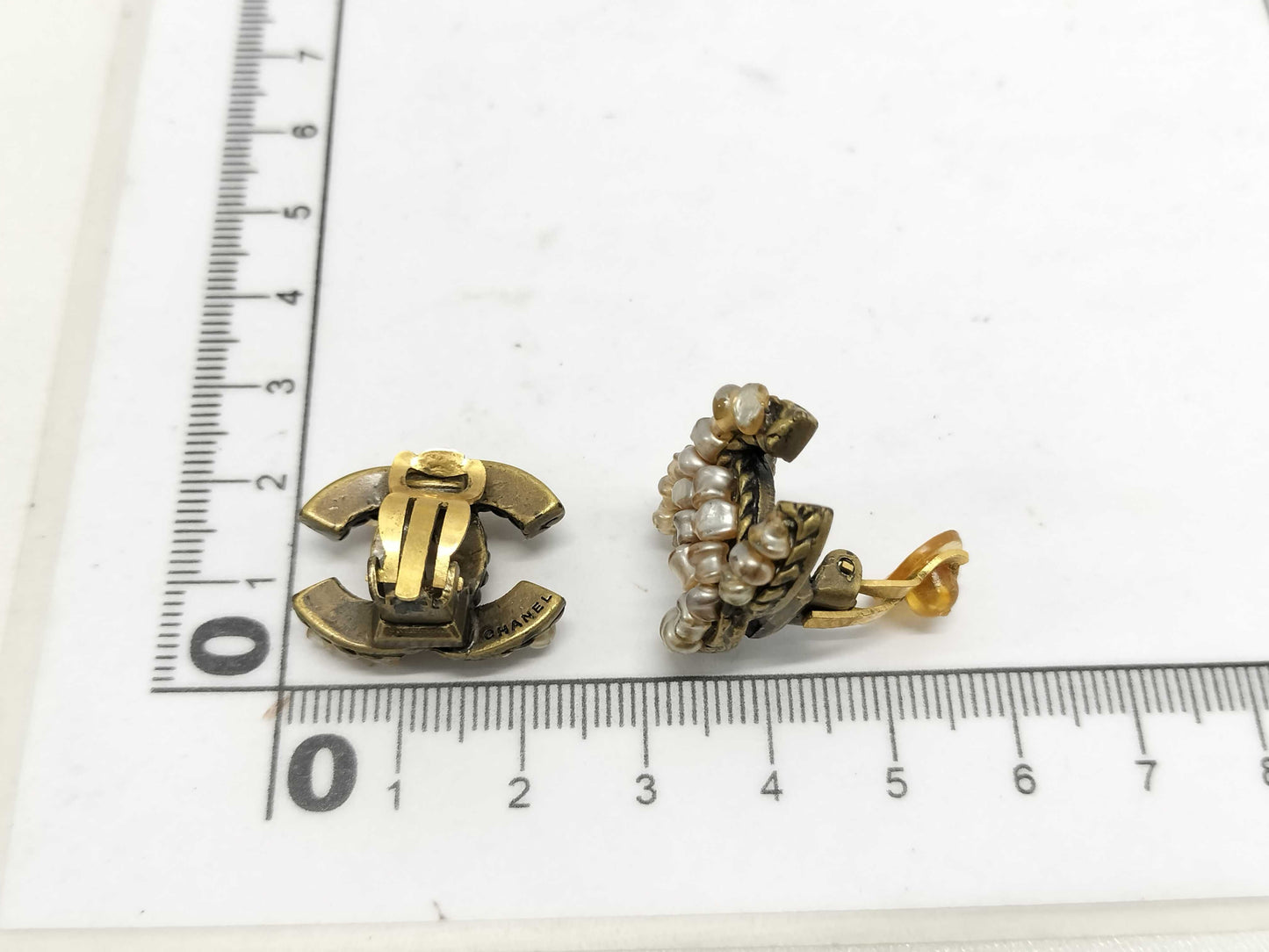 CHANEL Pearl Coco Mark Earrings