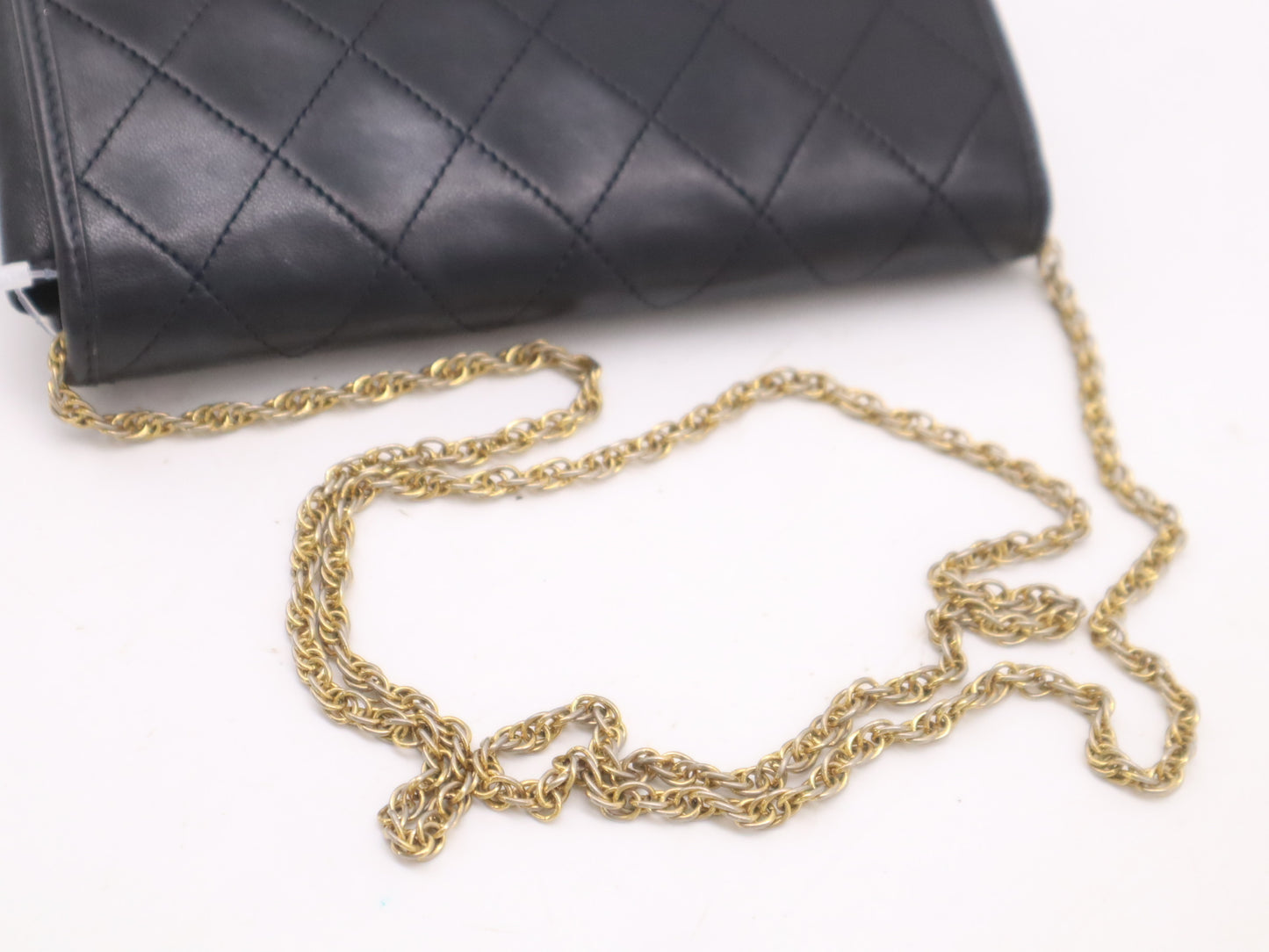 CHANEL Lambskin Mini Matelasse 17 Shoulder Bag with Small Flap, Small Chain, Gold Hardware, Black Seal, 242422