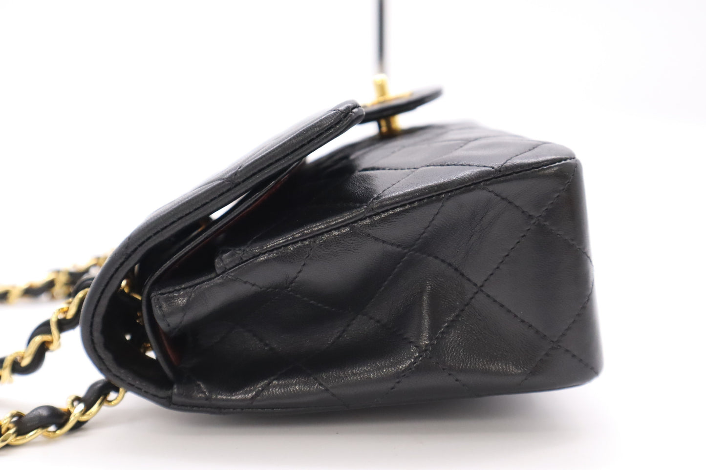 CHANEL Lambskin Matelasse 23 Double Flap Double Chain GD Hardware Black Seal Shoulder Bag 3951288